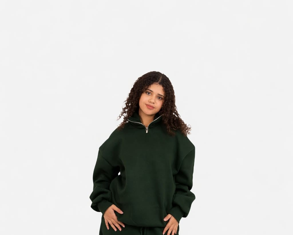 Unisex Oversized Quarter-Zip Top