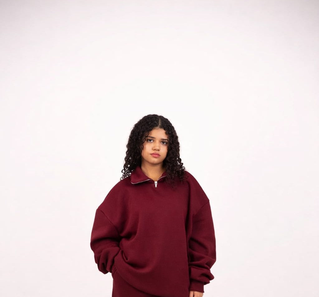 Unisex Oversized Quarter-Zip Top